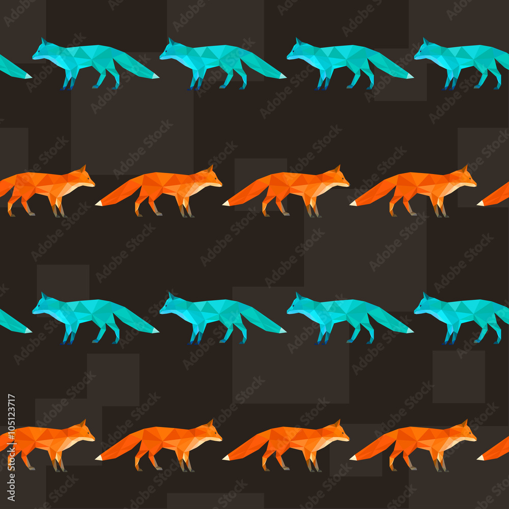Polygonal abstract fox isolated on cover. Polygonal abstract fox isolated on cover.