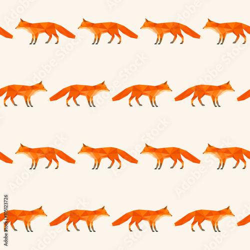 Fototapeta Naklejka Na Ścianę i Meble -  Polygonal abstract fox isolated on cover. 