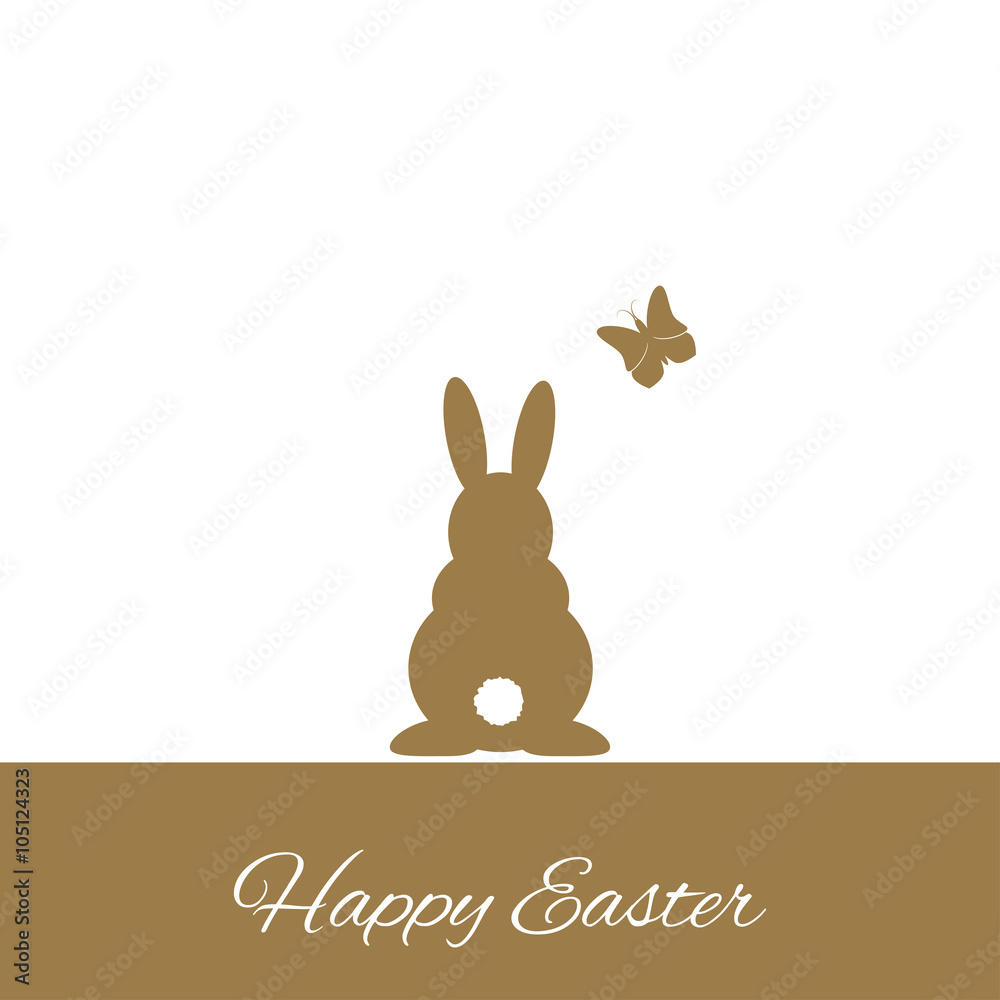 Obraz premium Osterhase & Schmetterling - Happy Easter