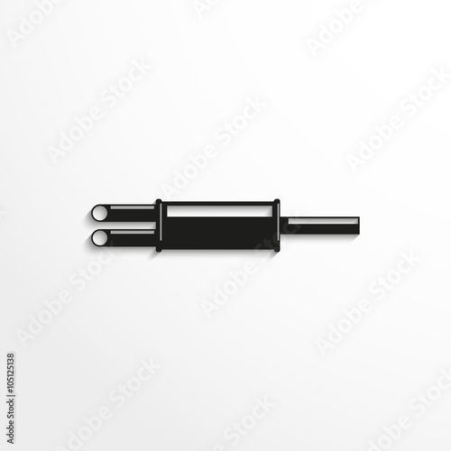 Car muffler. Vector icon.