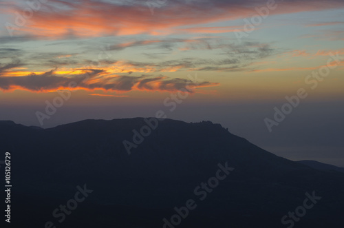 Sunrise with a view on Demerdji mountain, Crimea