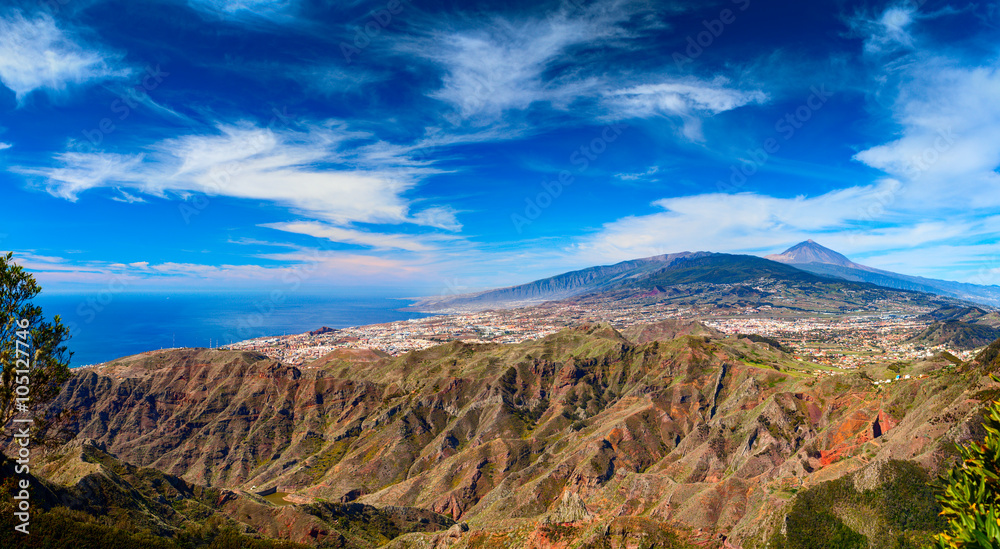 Panoramic view from El Bailadero Mountain. Tenerife, Spain Panoramic view from El Bailadero Mountain. Tenerife, Spain