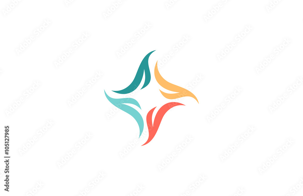 Obraz premium star line colorful logo