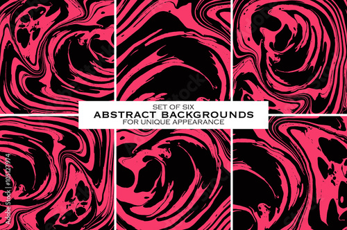 Set of black and pink monochrome abstract bachgrounds. Vector il