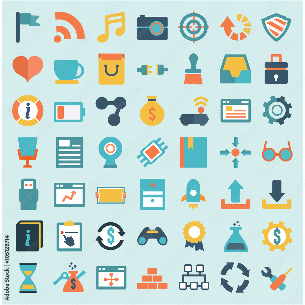 Set of flat social media icons - part 2 Set of flat social media icons - part 2