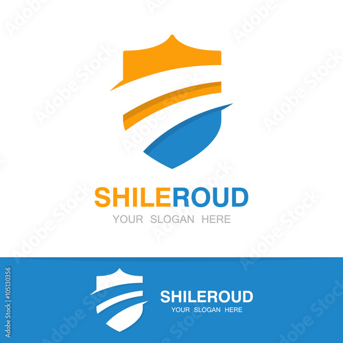 Vector road and shield logo concept