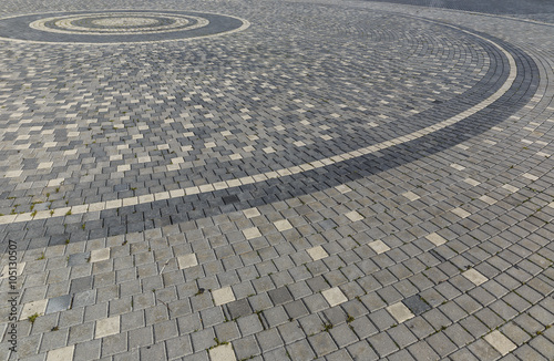 Masonry in a circle on the boulevard in Baku.Azerbaijan