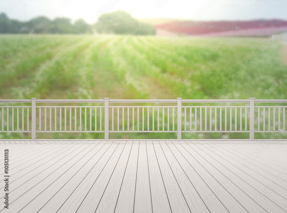 Fototapeta premium Balcony And Terrace Of Blur Nature Background