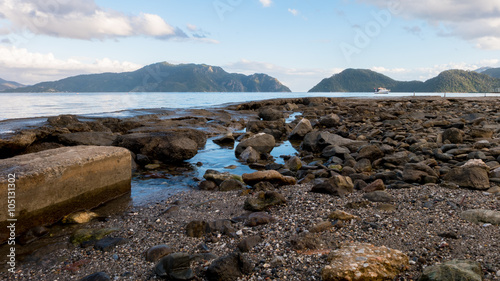 Beach rock scenery