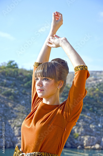 Portrait of young woman outdoors