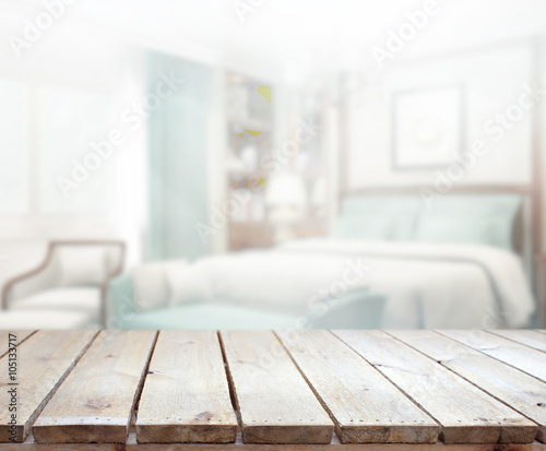 Table Top And Blur Background In  Bedroom © nuttapol