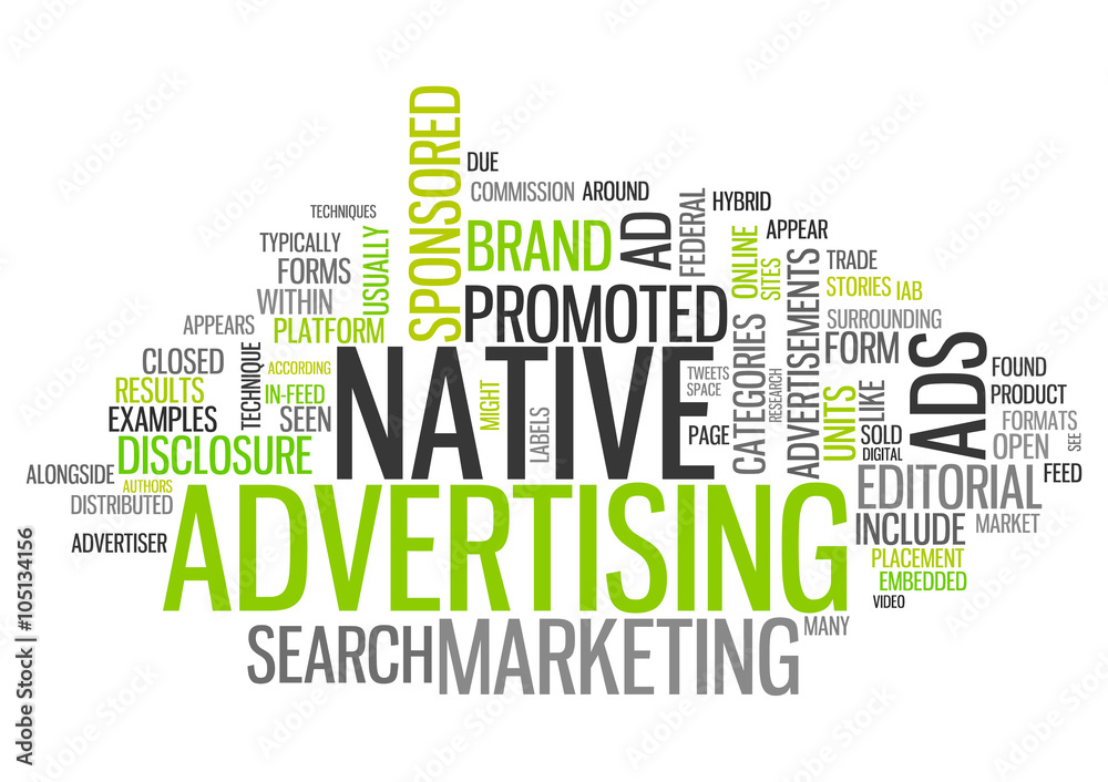 Word Cloud Native Advertising Stock Illustration | Adobe Stock