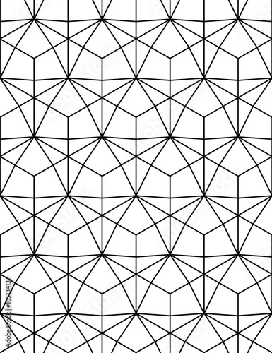 Black and white abstract textured geometric seamless pattern. 