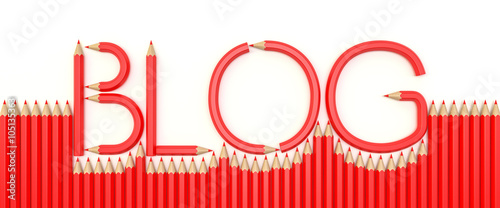 Three dimensional rendering of BLOG word.