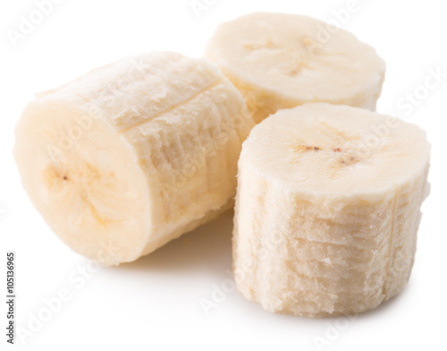 banana slices isolated on the white background