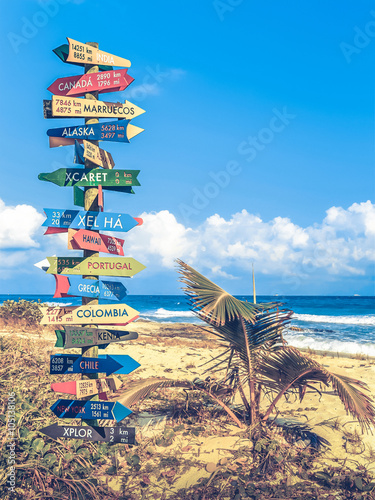 World travel signpost