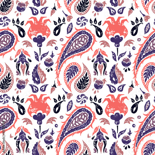 Seamless Paisley pattern in a lavander colors