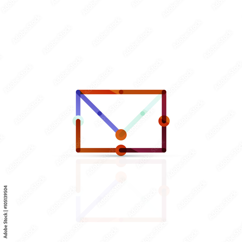 Vector email business symbol, or at sign logo. Linear minimalistic flat icon design Vector email business symbol, or at sign logo. Linear minimalistic flat icon design