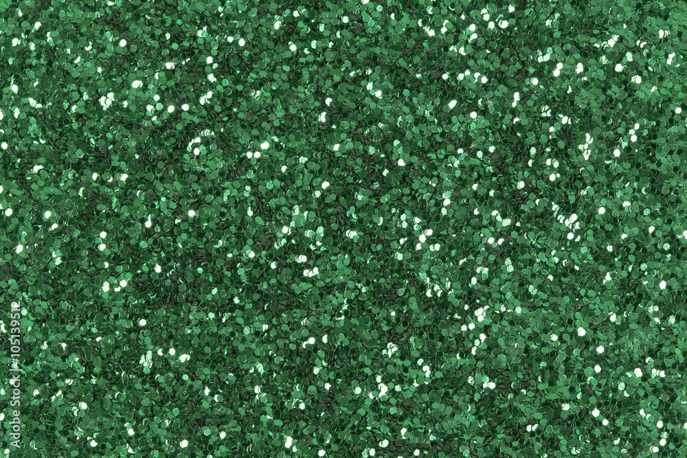 Fototapeta premium Green glitter background. Low contrast photo.