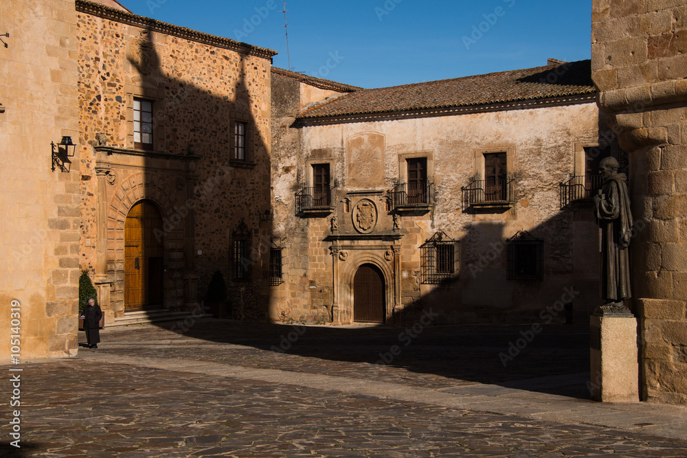 historical houses in Caceres, Spain