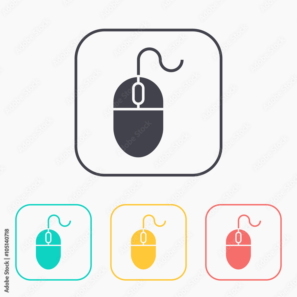 icon of mouse color set icon of mouse color set