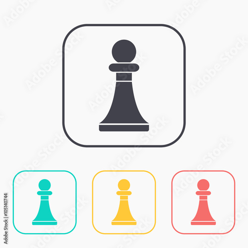 icon of chess pawn color set