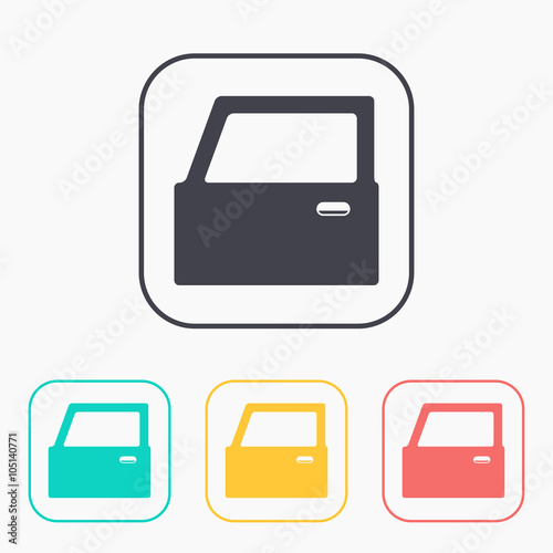 icon of car door color set