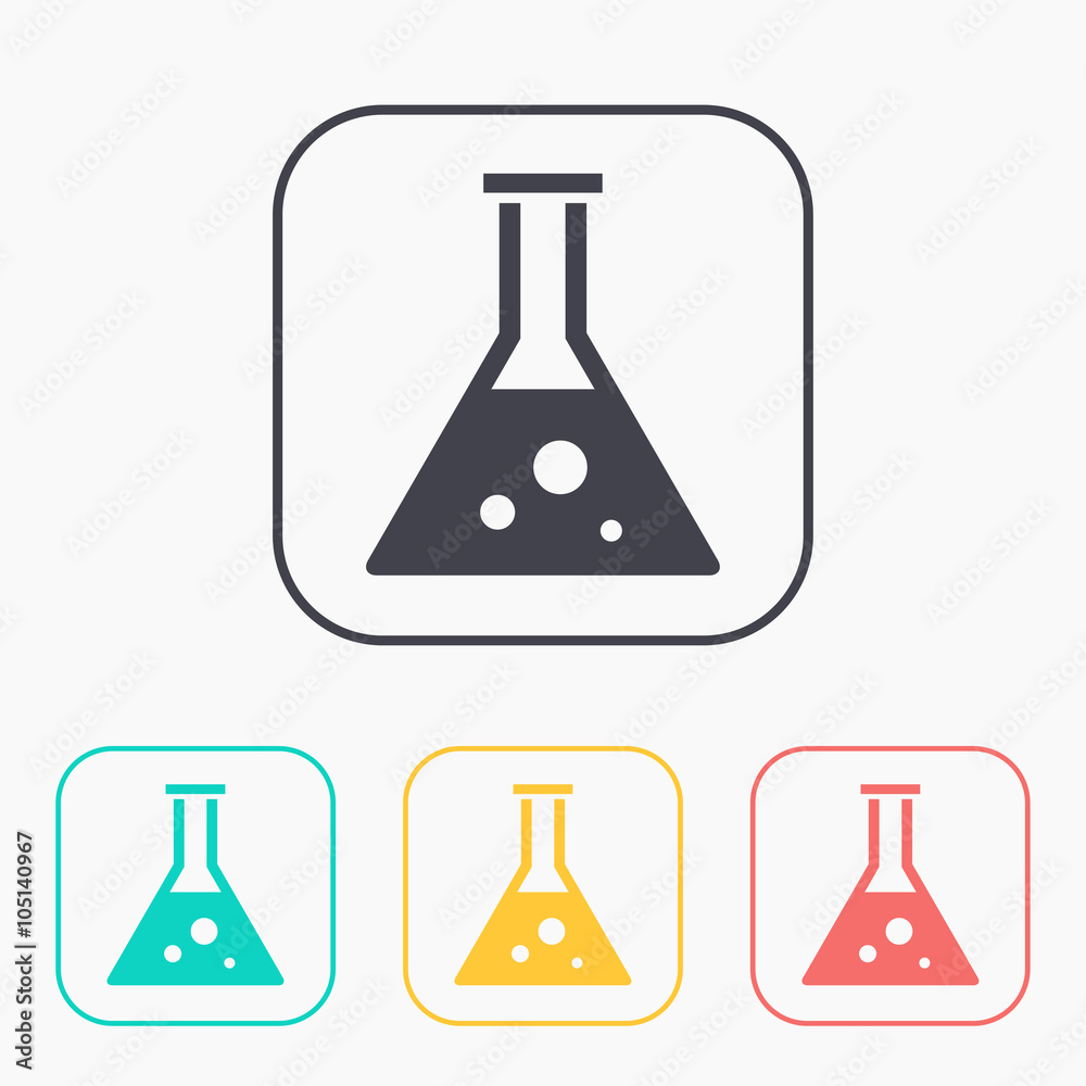 icon of test tube color set icon of test tube color set