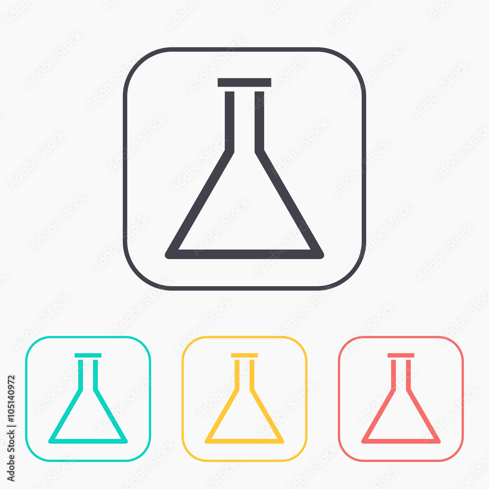 icon of test tube color set icon of test tube color set
