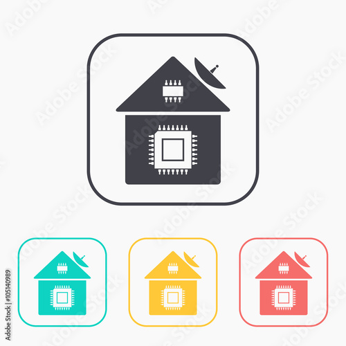 smart house icon color set