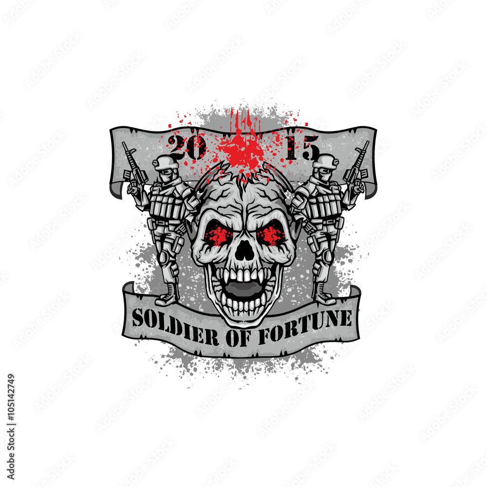 Fototapeta premium grunge skull coat of arms