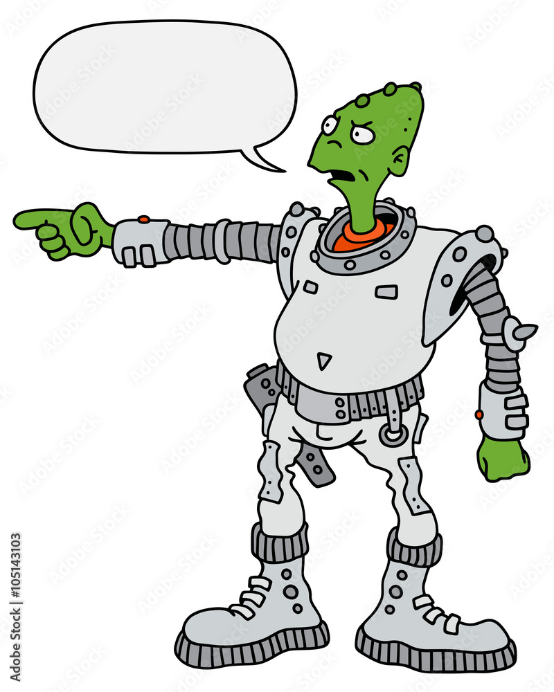 Obraz premium Funny alien / Hand drawing, vector illustration