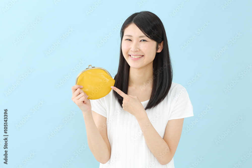お財布・若い女性 お財布・若い女性