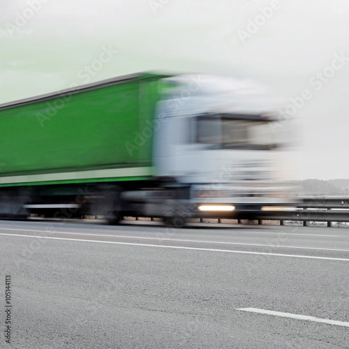 a truck in movement