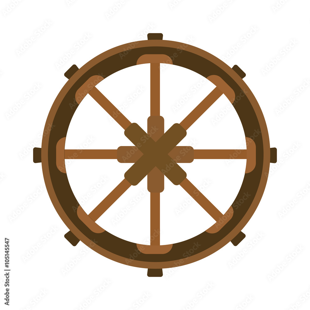 Yacht wheel vector illustration