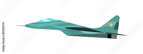 Military plane vector cartoon illustration.