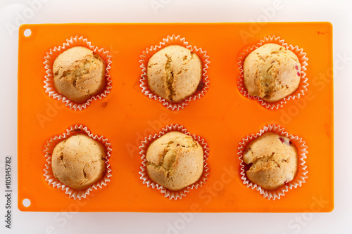 Muffins in a baking pan