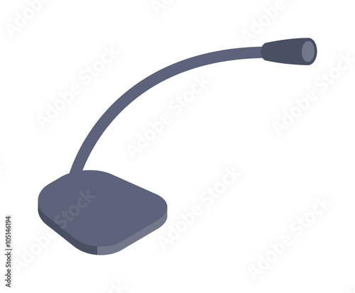 Table microphone vector icon conference symbol isolated on a white background. 