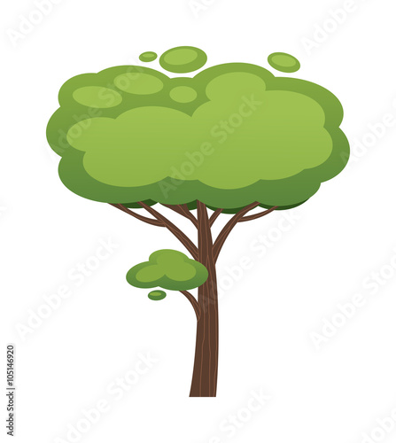 Cartoon tree vector illustration isolated on white background