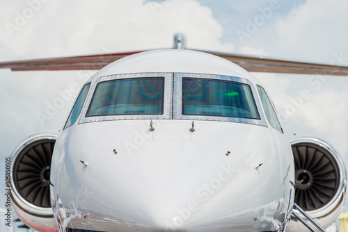 Closeup of Luxury private jet Cockpit © superjoseph