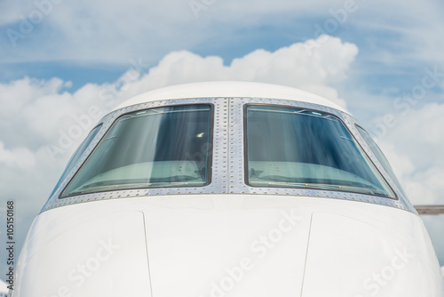 Closeup of Luxury private jet Cockpit © superjoseph