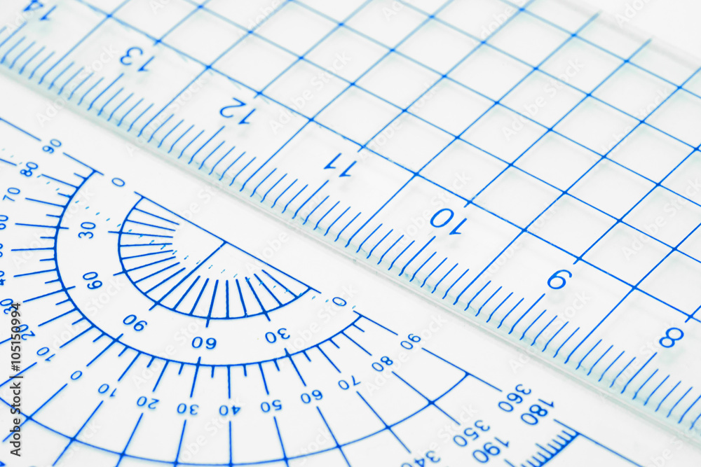 Geometry ruler with close up view Geometry ruler with close up view