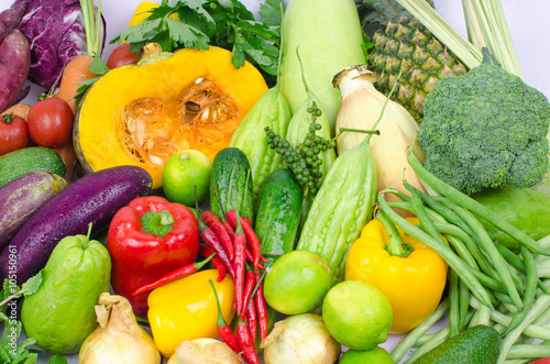 Asian vegetables background. Healthy eating