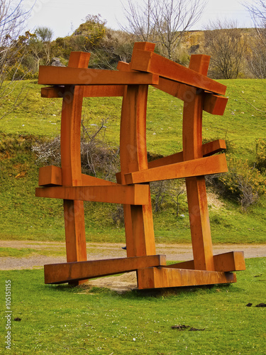 Wooden Sculpture in Arboleda near Bilbao photo