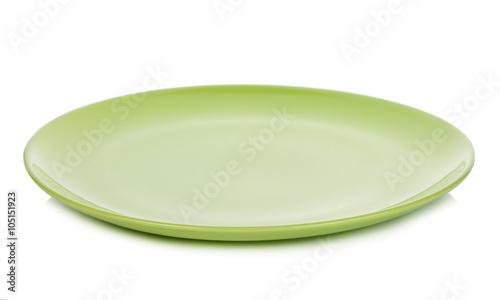  green plate on white background photo