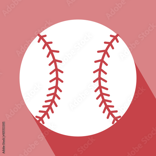 Baseball Icon. EPS 10 vector illustration for design. Baseball Icon on red background. Baseball Icon Icon with Long Shadow. All in a single layer. Vector illustration. Elements for design.