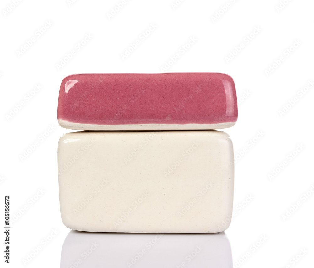 rustic glazed earthenware jars isolated on white background rustic glazed earthenware jars isolated on white background