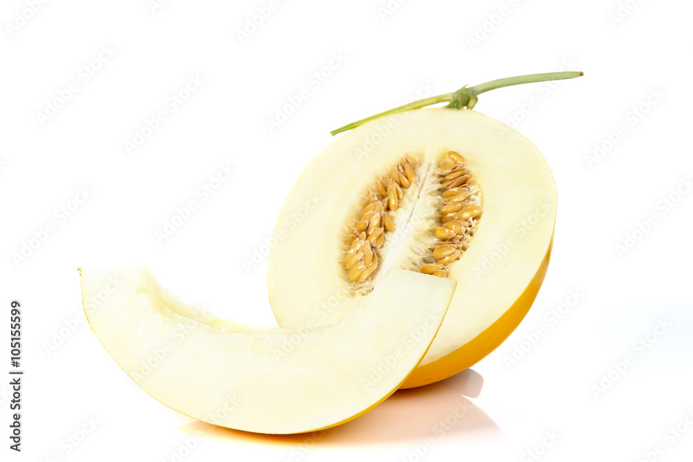 yellow melon isolated on white background yellow melon isolated on white background