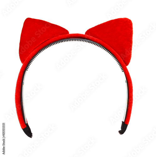 Canvas-taulu Cat ears headband isolate on white