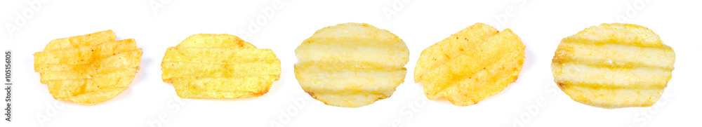 potato chips isolated on white background potato chips isolated on white background
